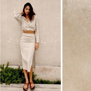 ZARA cropped top and midi skirt set